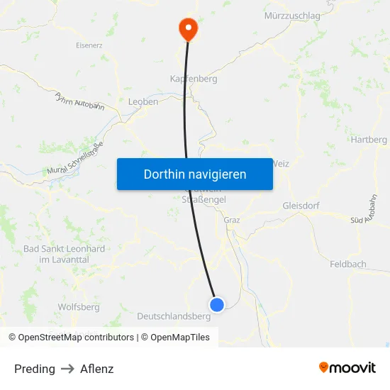 Preding to Aflenz map