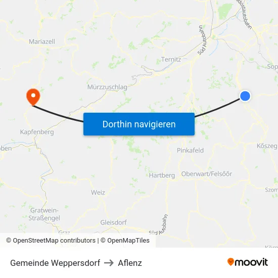 Gemeinde Weppersdorf to Aflenz map