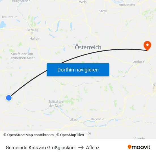 Gemeinde Kals am Großglockner to Aflenz map