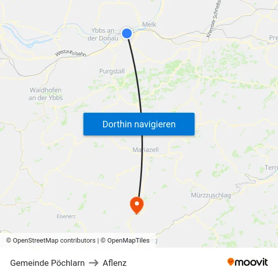 Gemeinde Pöchlarn to Aflenz map