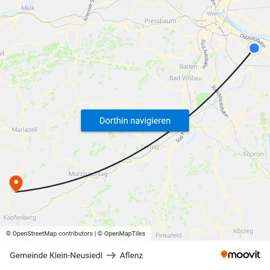 Gemeinde Klein-Neusiedl to Aflenz map