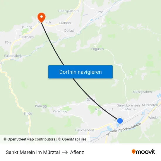 Sankt Marein Im Mürztal to Aflenz map