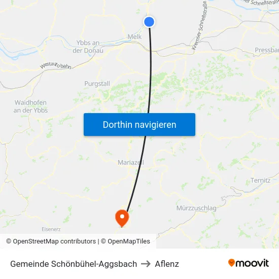 Gemeinde Schönbühel-Aggsbach to Aflenz map