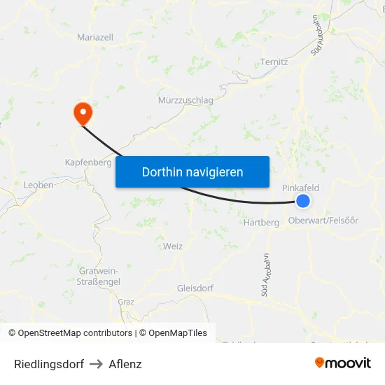 Riedlingsdorf to Aflenz map