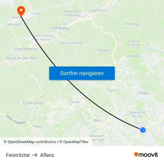 Feistritztal to Aflenz map
