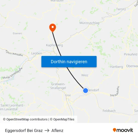 Eggersdorf Bei Graz to Aflenz map
