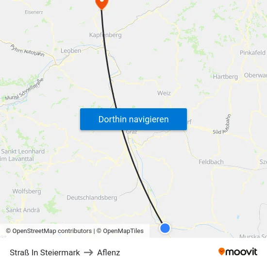 Straß In Steiermark to Aflenz map