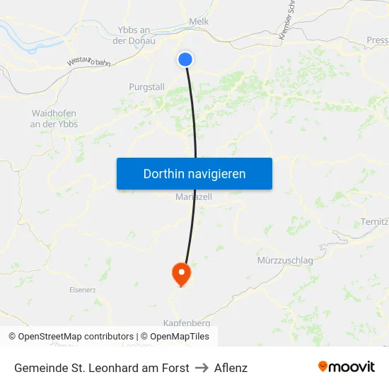 Gemeinde St. Leonhard am Forst to Aflenz map