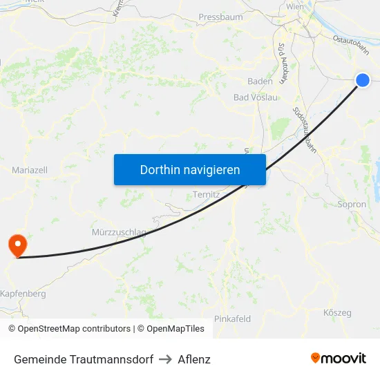 Gemeinde Trautmannsdorf to Aflenz map