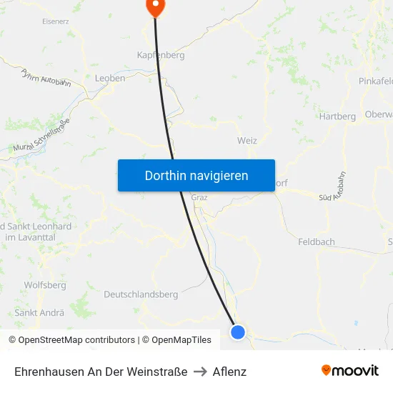 Ehrenhausen An Der Weinstraße to Aflenz map