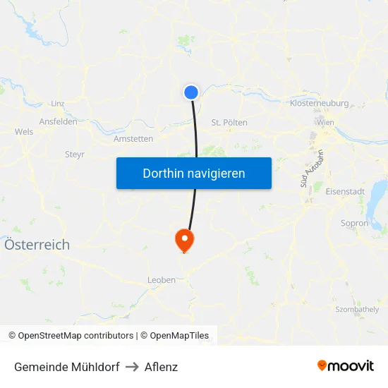 Gemeinde Mühldorf to Aflenz map