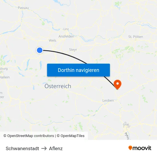 Schwanenstadt to Aflenz map