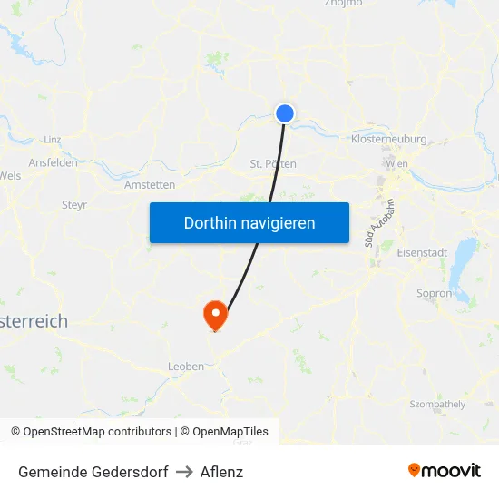 Gemeinde Gedersdorf to Aflenz map