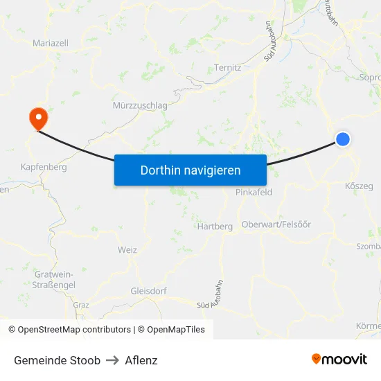 Gemeinde Stoob to Aflenz map