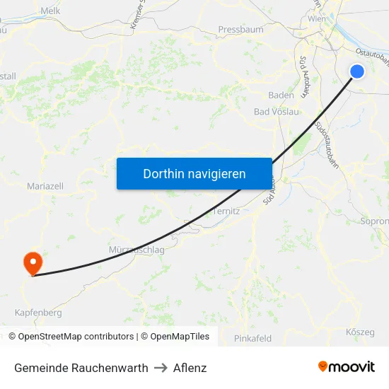 Gemeinde Rauchenwarth to Aflenz map