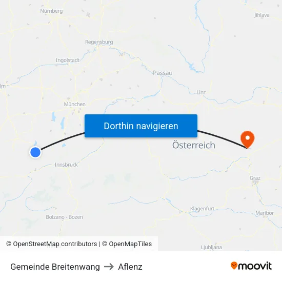 Gemeinde Breitenwang to Aflenz map