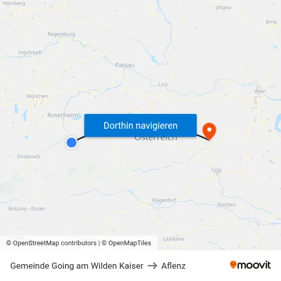 Gemeinde Going am Wilden Kaiser to Aflenz map
