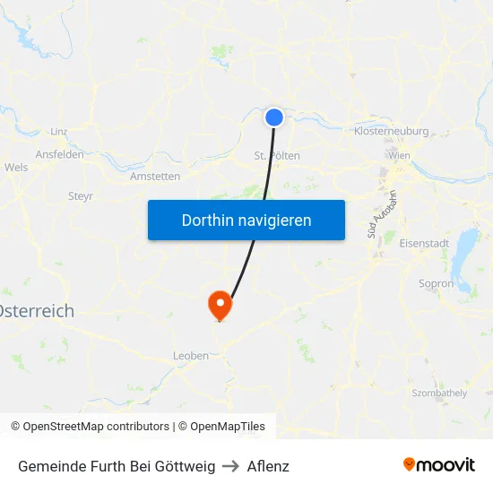 Gemeinde Furth Bei Göttweig to Aflenz map