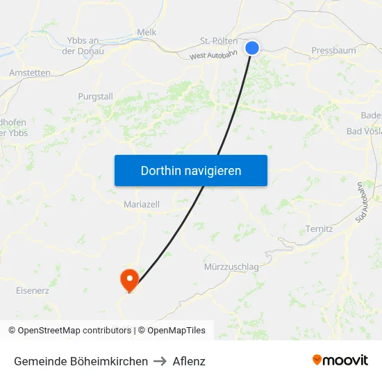Gemeinde Böheimkirchen to Aflenz map