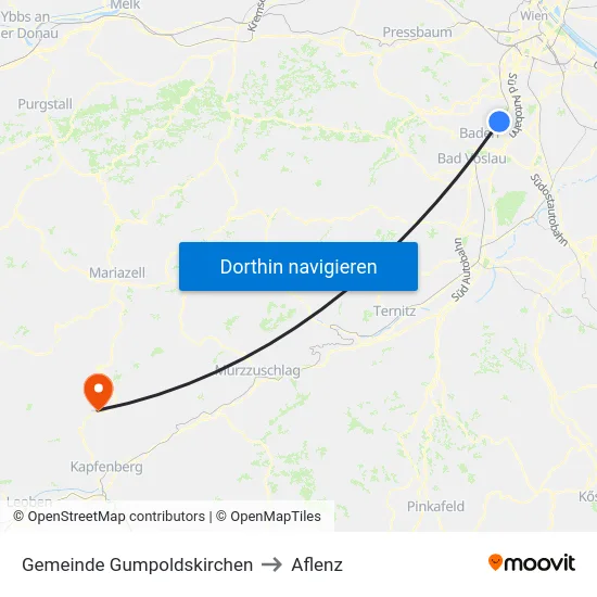 Gemeinde Gumpoldskirchen to Aflenz map