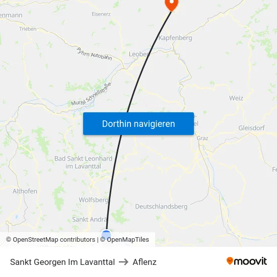 Sankt Georgen Im Lavanttal to Aflenz map