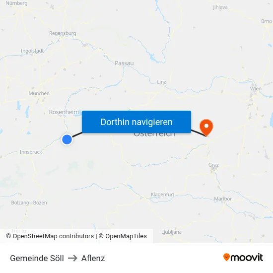 Gemeinde Söll to Aflenz map