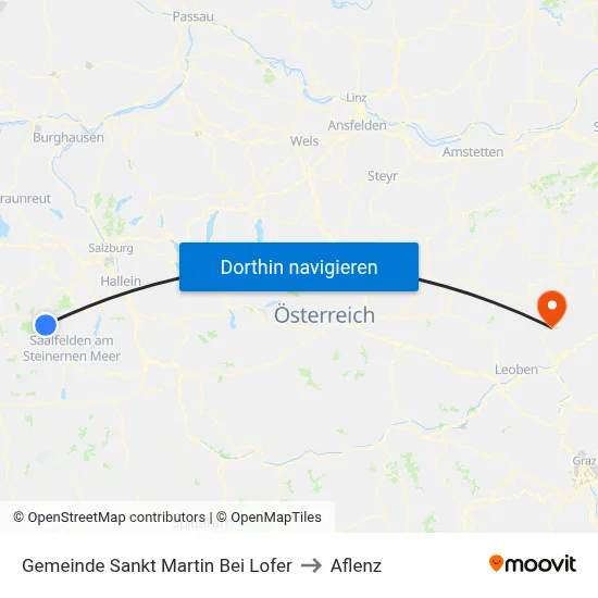 Gemeinde Sankt Martin Bei Lofer to Aflenz map