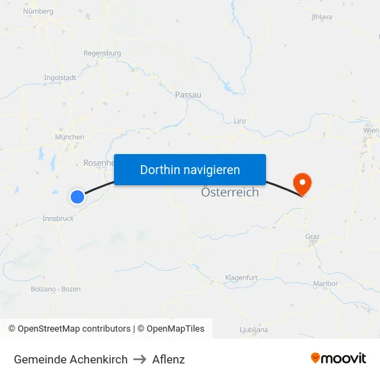 Gemeinde Achenkirch to Aflenz map