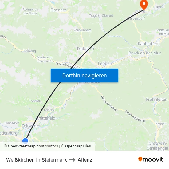 Weißkirchen In Steiermark to Aflenz map
