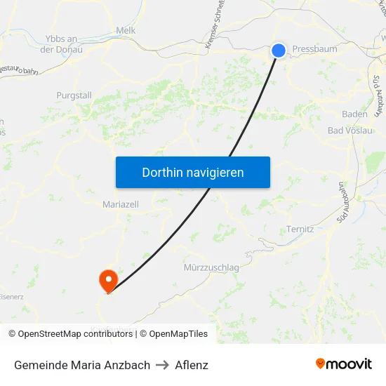 Gemeinde Maria Anzbach to Aflenz map
