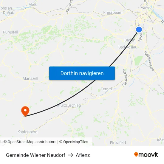 Gemeinde Wiener Neudorf to Aflenz map