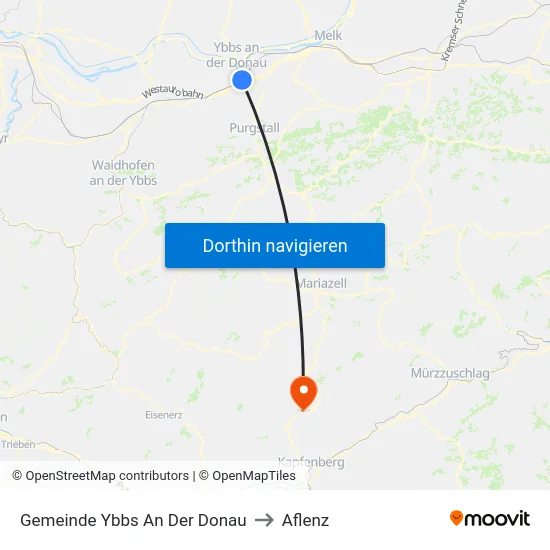 Gemeinde Ybbs An Der Donau to Aflenz map