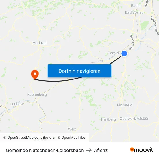 Gemeinde Natschbach-Loipersbach to Aflenz map