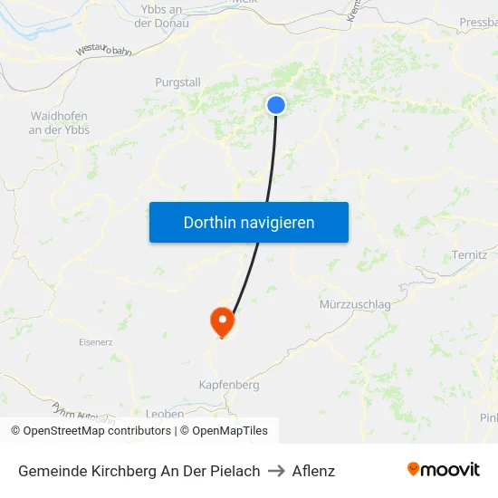 Gemeinde Kirchberg An Der Pielach to Aflenz map