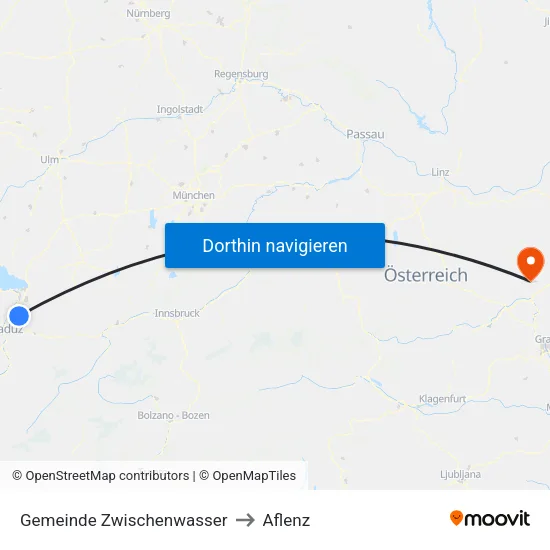 Gemeinde Zwischenwasser to Aflenz map