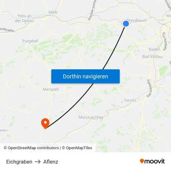 Eichgraben to Aflenz map