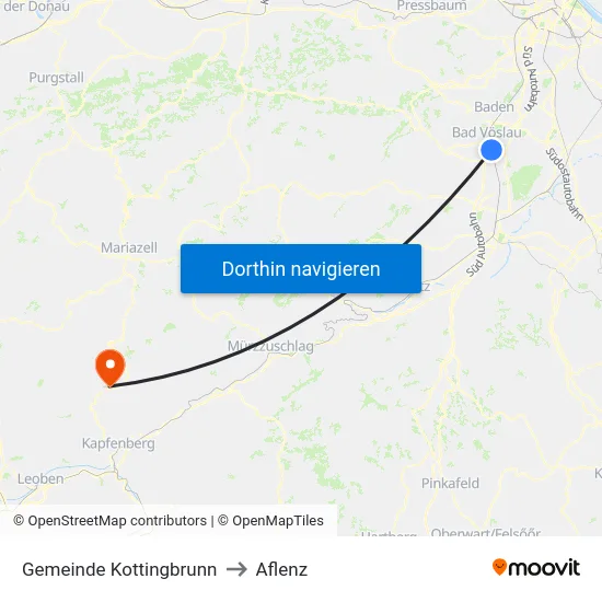 Gemeinde Kottingbrunn to Aflenz map