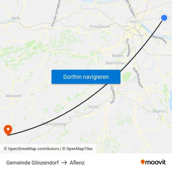 Gemeinde Glinzendorf to Aflenz map