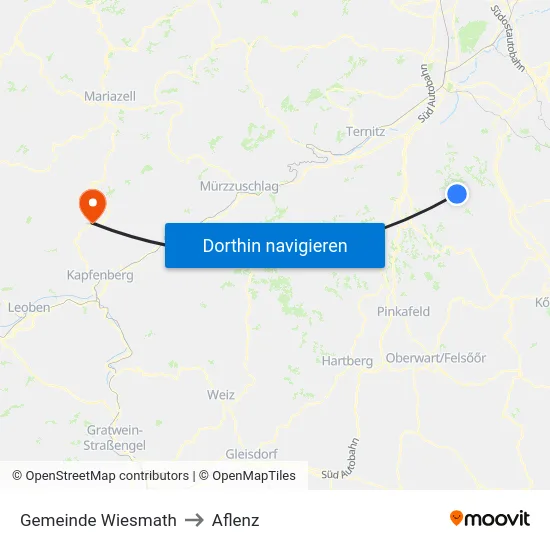 Gemeinde Wiesmath to Aflenz map