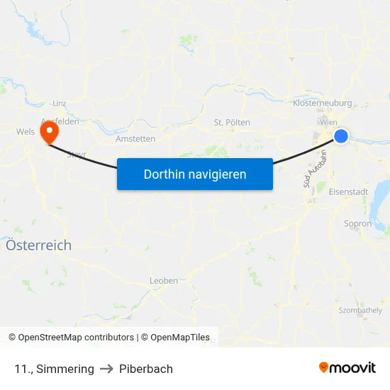 11., Simmering to Piberbach map