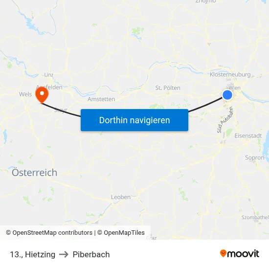 13., Hietzing to Piberbach map