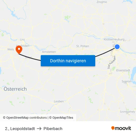 2., Leopoldstadt to Piberbach map