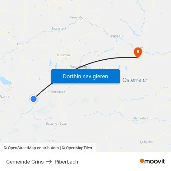Gemeinde Grins to Piberbach map