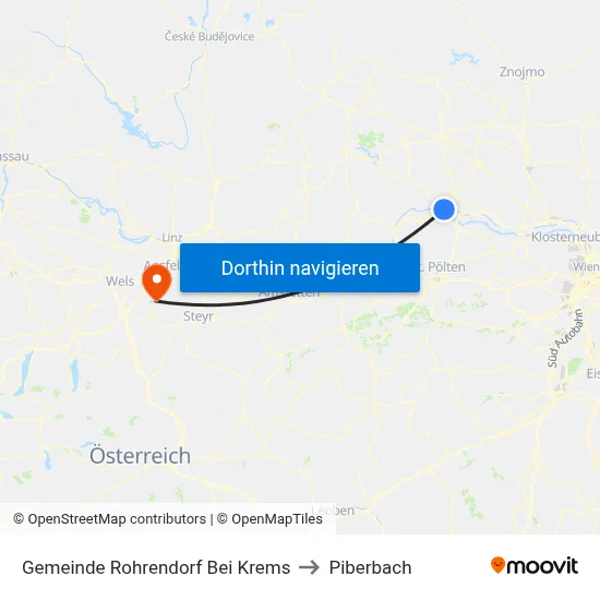 Gemeinde Rohrendorf Bei Krems to Piberbach map