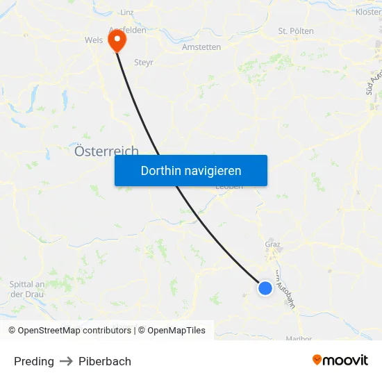 Preding to Piberbach map