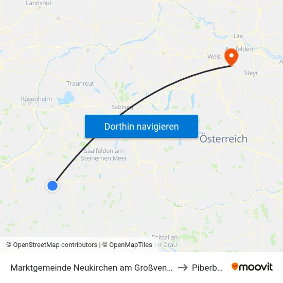Marktgemeinde Neukirchen am Großvenediger to Piberbach map