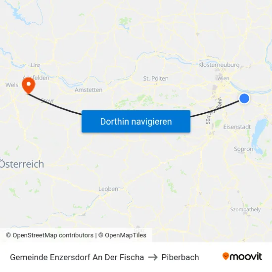 Gemeinde Enzersdorf An Der Fischa to Piberbach map