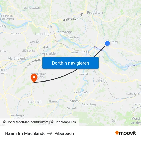 Naarn Im Machlande to Piberbach map