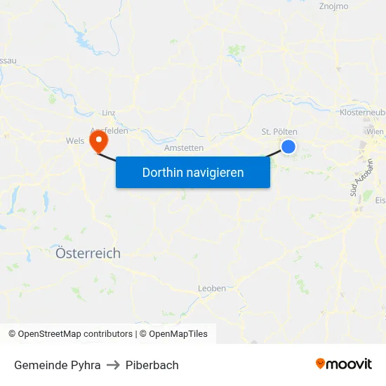 Gemeinde Pyhra to Piberbach map