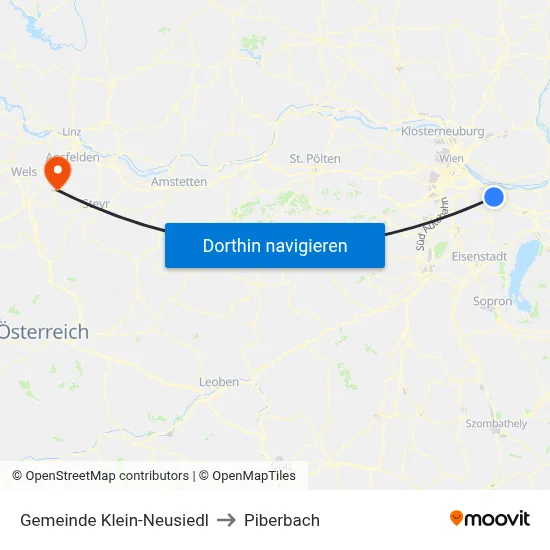 Gemeinde Klein-Neusiedl to Piberbach map